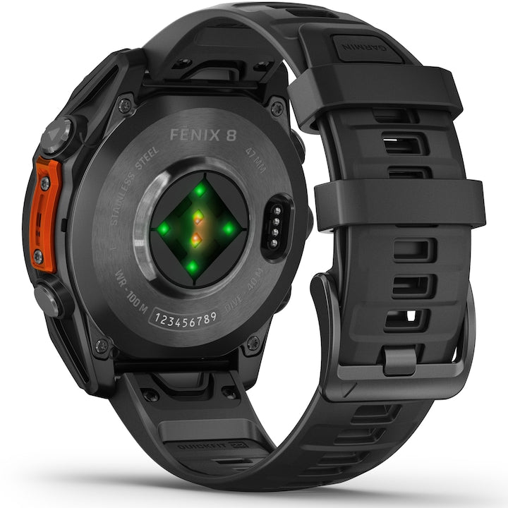 Garmin fenix 8 Okosóra, 47mm, AMOLED, Slate Gray, Black Silicone Band