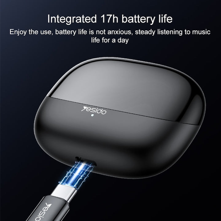 Yesido TWS26 Bluetooth vezeték nélküli fejhallgató, fülbe helyezhető, Bluetooth 5.3, 10 m hatótávolság, 5 óra üzemidő