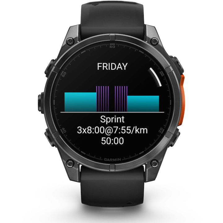 Garmin fenix 8 Okosóra, 47mm, AMOLED, Slate Gray, Black Silicone Band