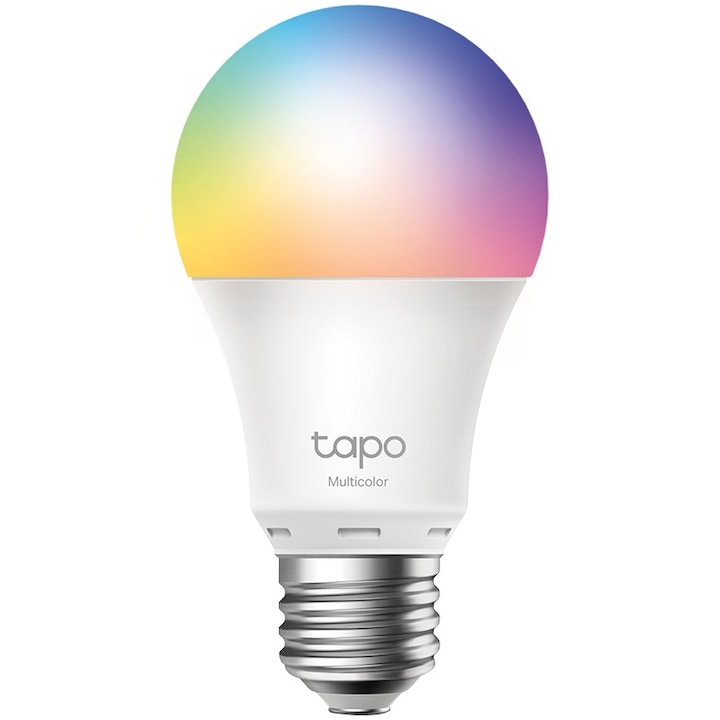 Okos RGB LED izzó TP-Link Tapo L530E, Wi-Fi, E27, 8,7 W (60 W), 806 lm, színes fény, hangvezérlés