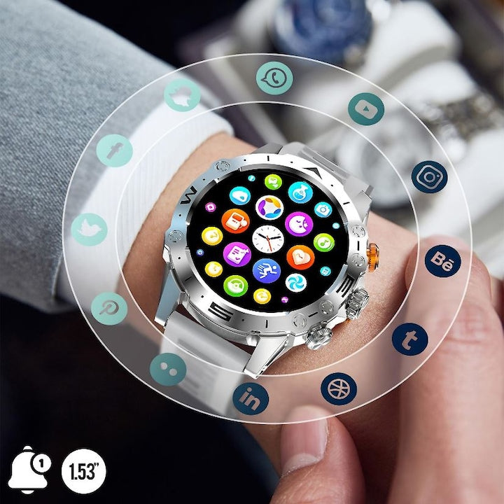 Ceas Smart HOCO Y20, Functie Apel Bluetooth 5.1, Memorie 128MB, 300mAh, Ecran 1.53 inch, Curea Silicon