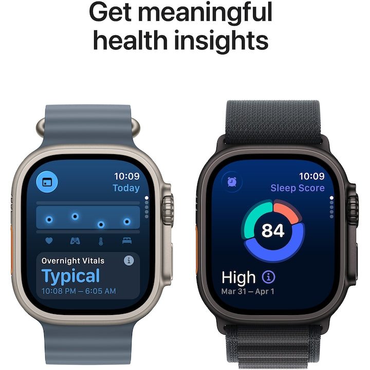Apple Watch Ultra 3, GPS, Cellular, természetes titánium tok, 49 mm, kék/világoskék Trail Loop - M/L