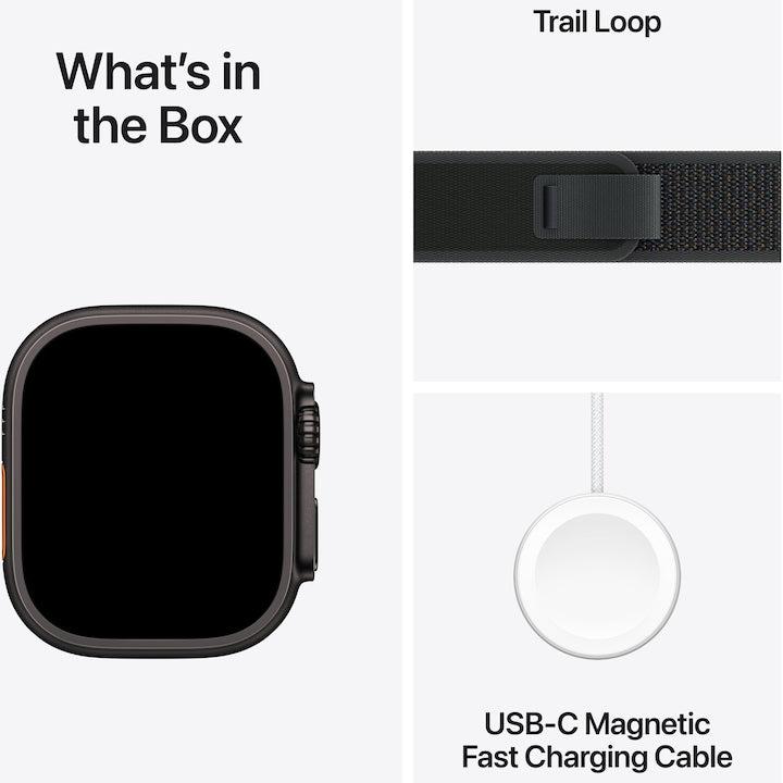 Apple Watch Ultra 2, GPS, Cellular, Titaniumtok 49mm, Blue/Black Trail Loop - M/L