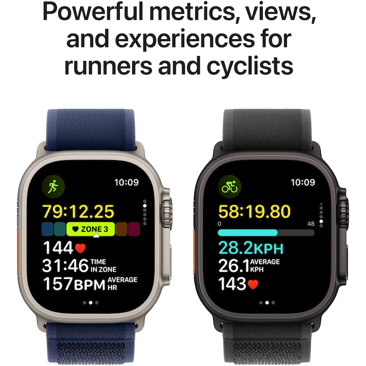 Apple Watch Ultra 2, GPS, Cellular, Titaniumtok 49mm, Blue/Black Trail Loop - M/L