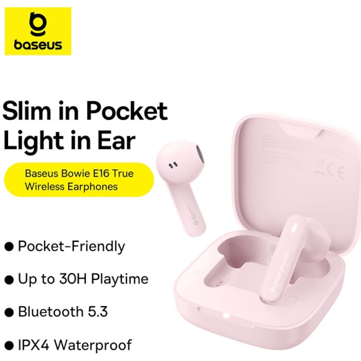 Vezeték nélküli fejhallgató, nyitott fülű, Baseus Bowie E16, Bluetooth