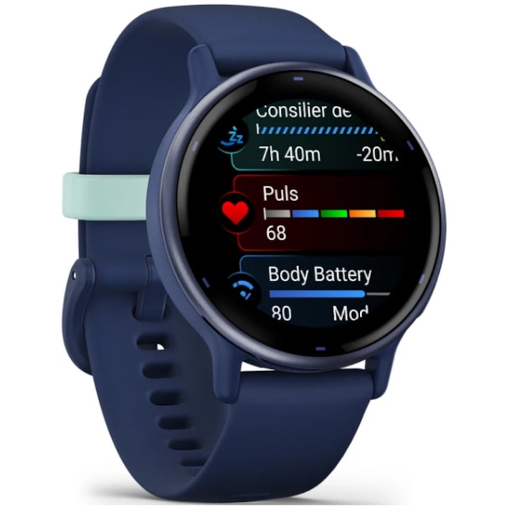 Garmin vivoactive 5 okosóra, GPS, 42 mm, Szilikon szíj, Slate/Fekete