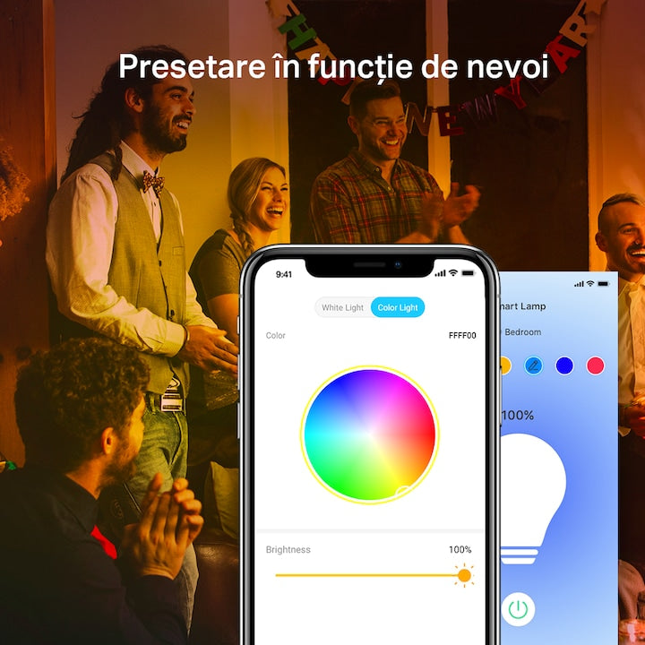 Okos RGB LED izzó TP-Link Tapo L530E, Wi-Fi, E27, 8,7 W (60 W), 806 lm, színes fény, hangvezérlés