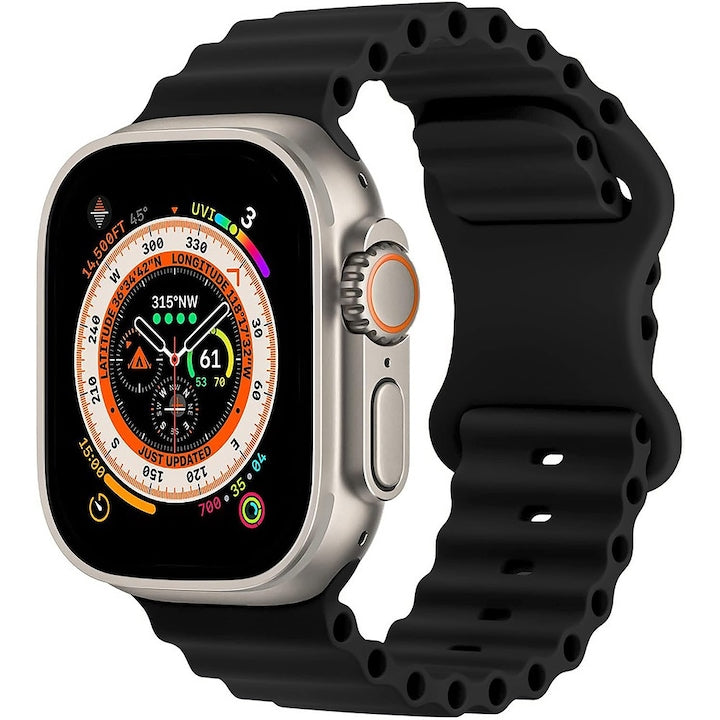 Apple Watch Ultra 3, GPS, Cellular, természetes titánium tok, 49 mm, kék/világoskék Trail Loop - M/L