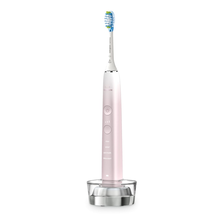 PHILIPS Sonicare DiamondClean Series 9000 HX9911/79 Sonic elektromos fogkefe, 1 hordtáska, 4 C3 fej, töltőállvány, rózsaszín