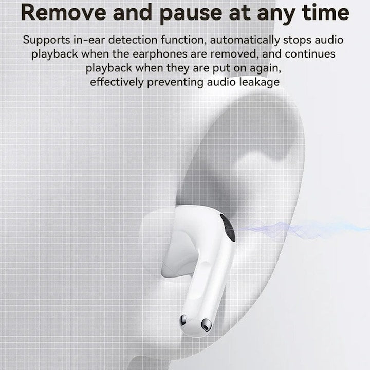 Yesido TWS31 vezeték nélküli fejhallgató, Bluetooth 5.4, fehér, fülbe helyezhető, 4 órás akkumulátor-üzemidő