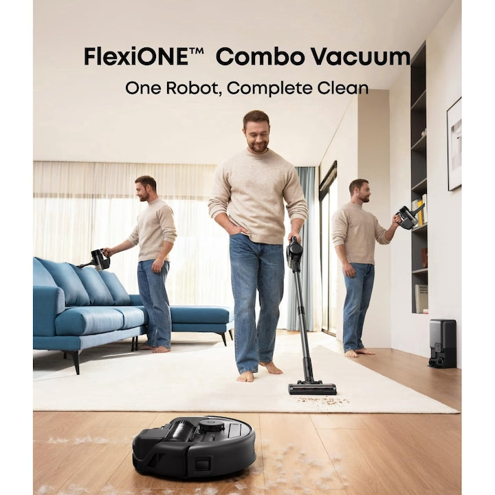 eufy E20 3 az 1-ben robotporszívó, 8000 Pa, önürítő állomás, 5 szintű szűrőrendszer, fekete