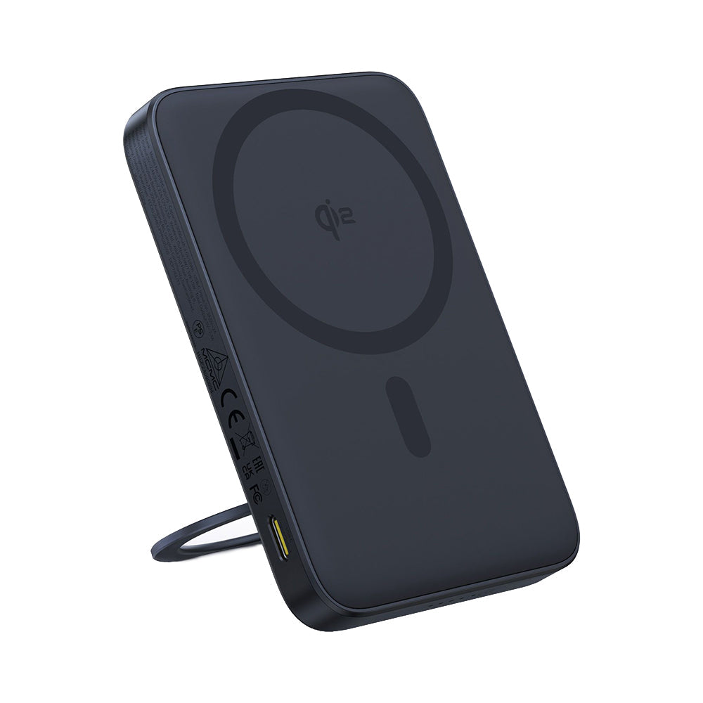 Baterie externă magnetică Baseus PicoGo cu Qi2, 5.000 mAh, cu suport rotativ