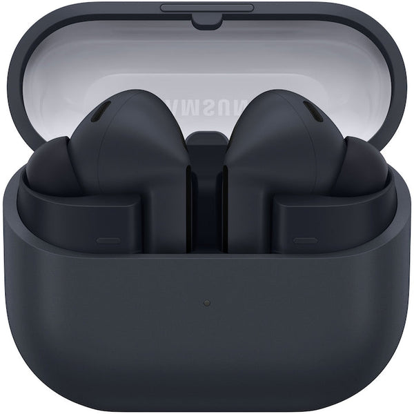 Căști Samsung Galaxy Buds3 FE negre-albastre, în carcasa de încărcare