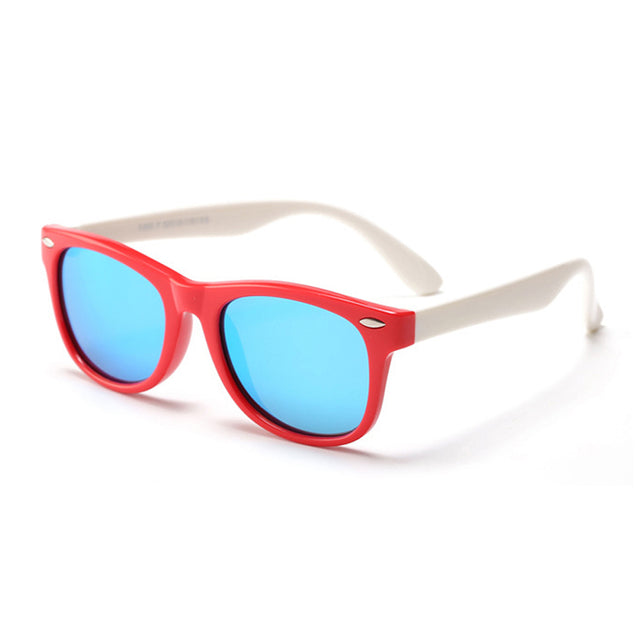 Techsuit Sunglasses Polarised (D802), for Kids, UV Protection, Rosu / White / Ice-Blue