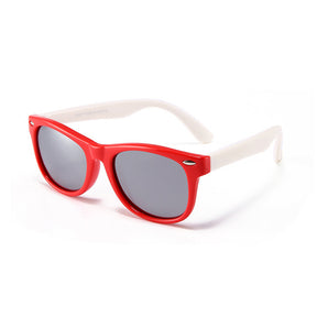 Techsuit Sunglasses Polarised (D802), for Kids, UV Protection, Rosu / White / Mercury