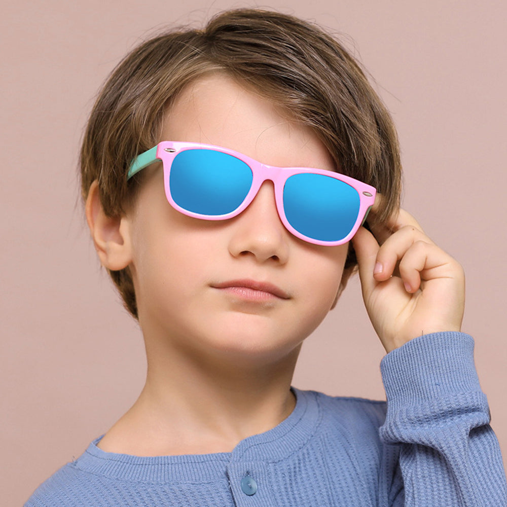 Techsuit Sunglasses Polarised (D802), for Kids, UV Protection, Rosu / White / Mercury