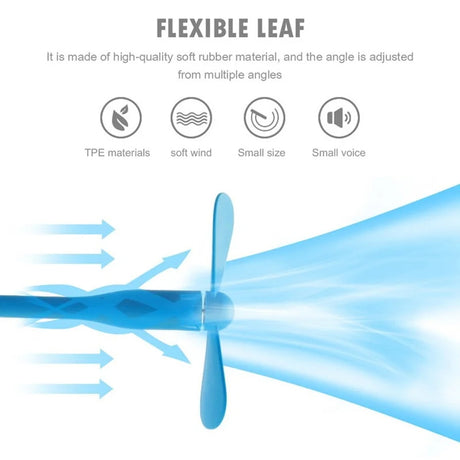 Techsuit Mini USB Fan (TUF1), Portable, Flexible, Bendable, 5V, Albastru