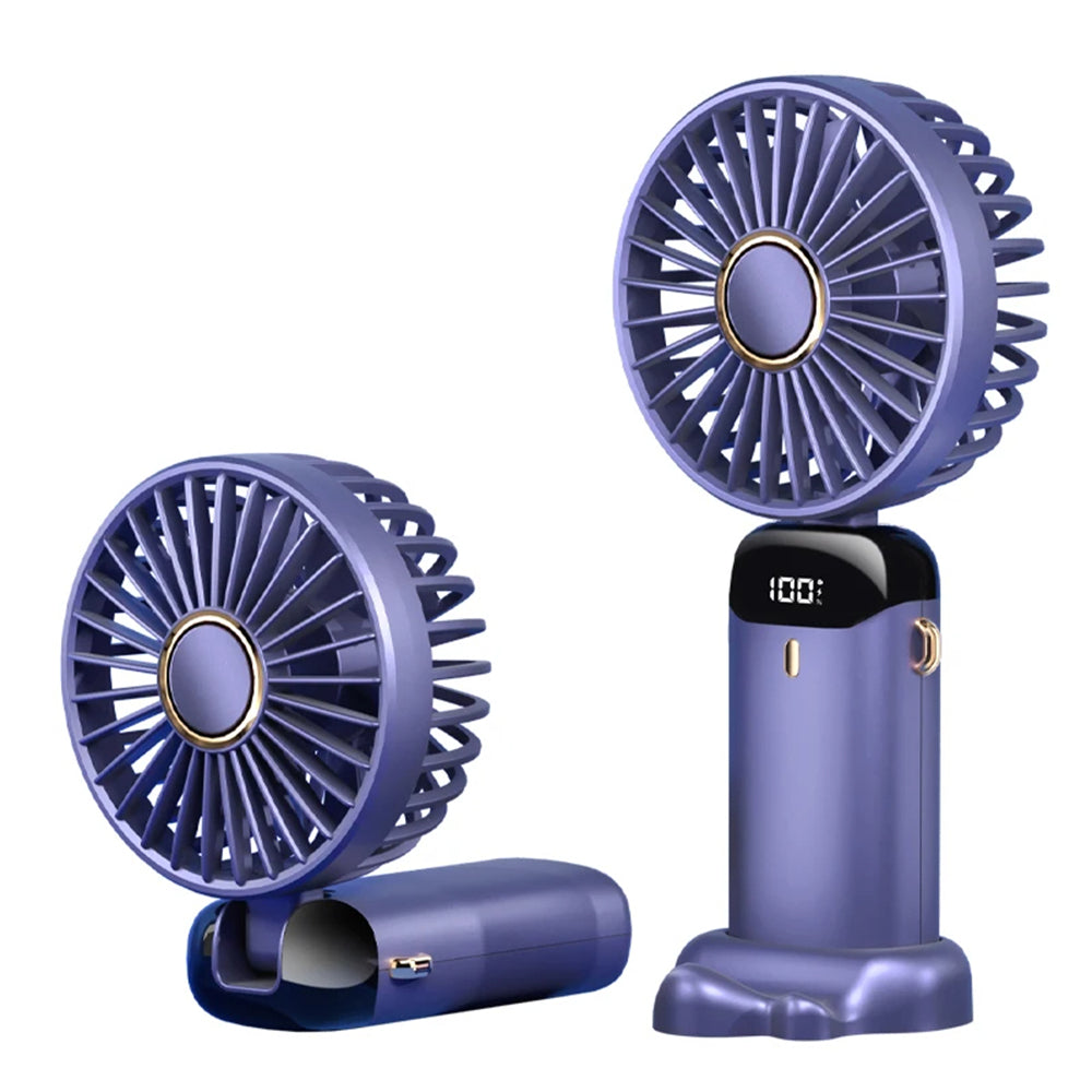 Techsuit Handheld Fan (N15), Foldable Design, Digital Display, Ultra Silent, 1800mAh, Mov