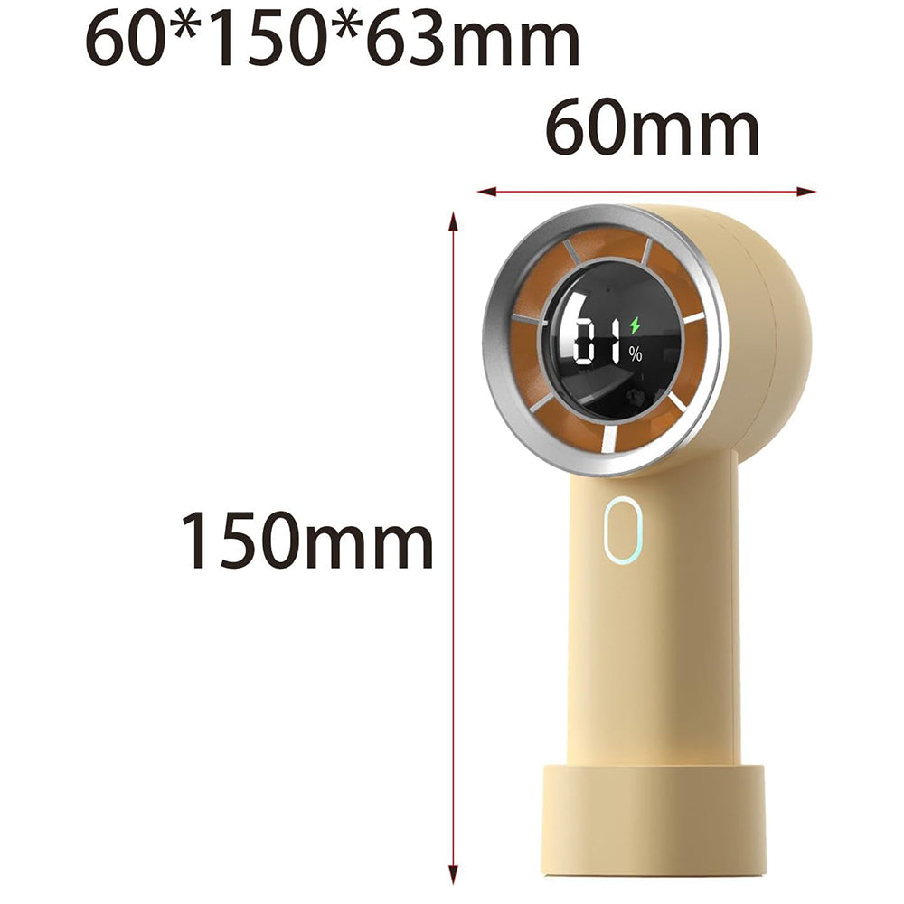 Techsuit Handheld Fan (HX130), Digital Display, Ultra Silent, 1200mAh, Galben