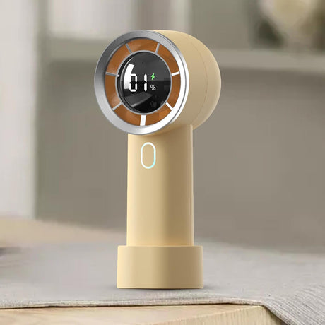 Techsuit Handheld Fan (HX130), Digital Display, Ultra Silent, 1200mAh, Galben