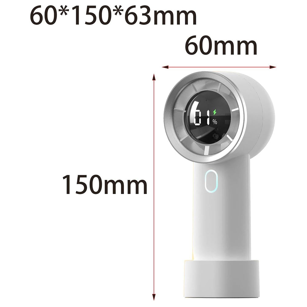 Techsuit Handheld Fan (HX130), Digital Display, Ultra Silent, 1200mAh, Alb