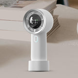 Techsuit Handheld Fan (HX130), Digital Display, Ultra Silent, 1200mAh, Alb
