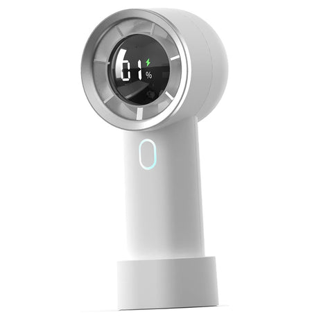Techsuit Handheld Fan (HX130), Digital Display, Ultra Silent, 1200mAh, Alb