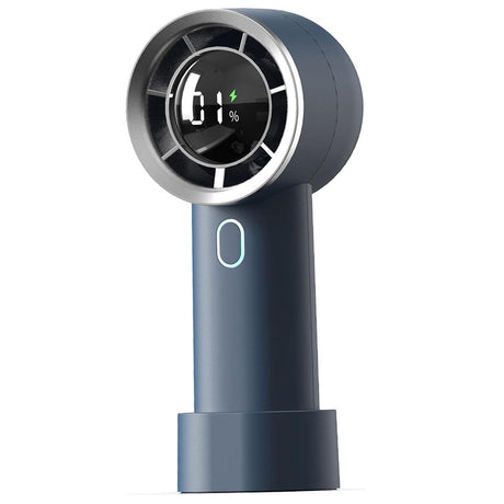 Techsuit Handheld Fan (HX130), Digital Display, Ultra Silent, 1200mAh, Albastru