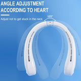 Techsuit Neck Fan (H6), Portable, USB, Rechargeable, Adjustable, Digital Display, 1200mAh, Alb