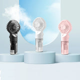 Techsuit Handheld Fan (G10), Portable, with Humidifier, Four Speeds, USB, Negru