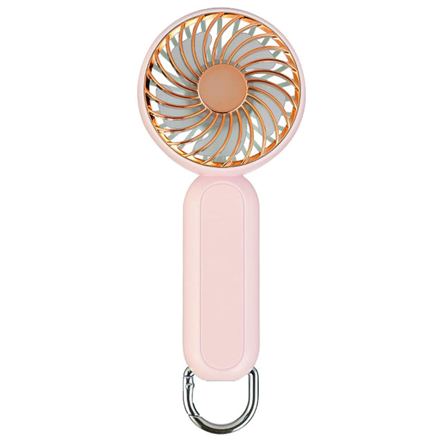 Techsuit Handheld Fan (A217), USB Rechargeable, Three Speeds, 1200mAh, Auriu Pink