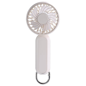Techsuit Handheld Fan (A217), USB Rechargeable, Three Speeds, 1200mAh, Light Beige