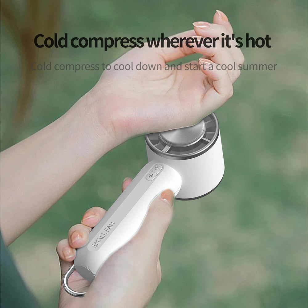 Techsuit Handheld Fan (HX138), Portable, Rechargeable, Three Speeds, with Flashlight, 1200mAh, Galben