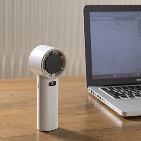 Techsuit Premium Handheld Fan (K38), Portable, Adjustable, Rechargeable, Digital Display, 4000mAh, Negru