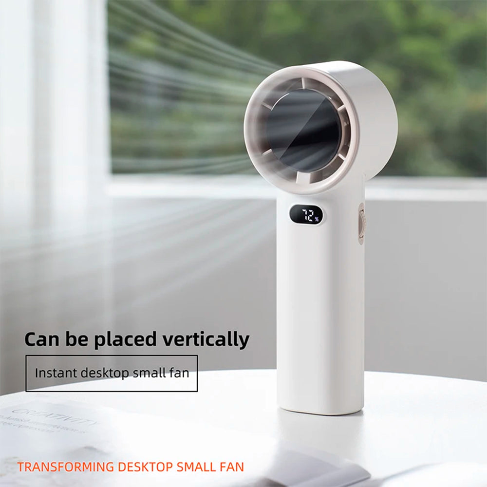Techsuit Premium Handheld Fan (K38), Portable, Adjustable, Rechargeable, Digital Display, 4000mAh, Negru