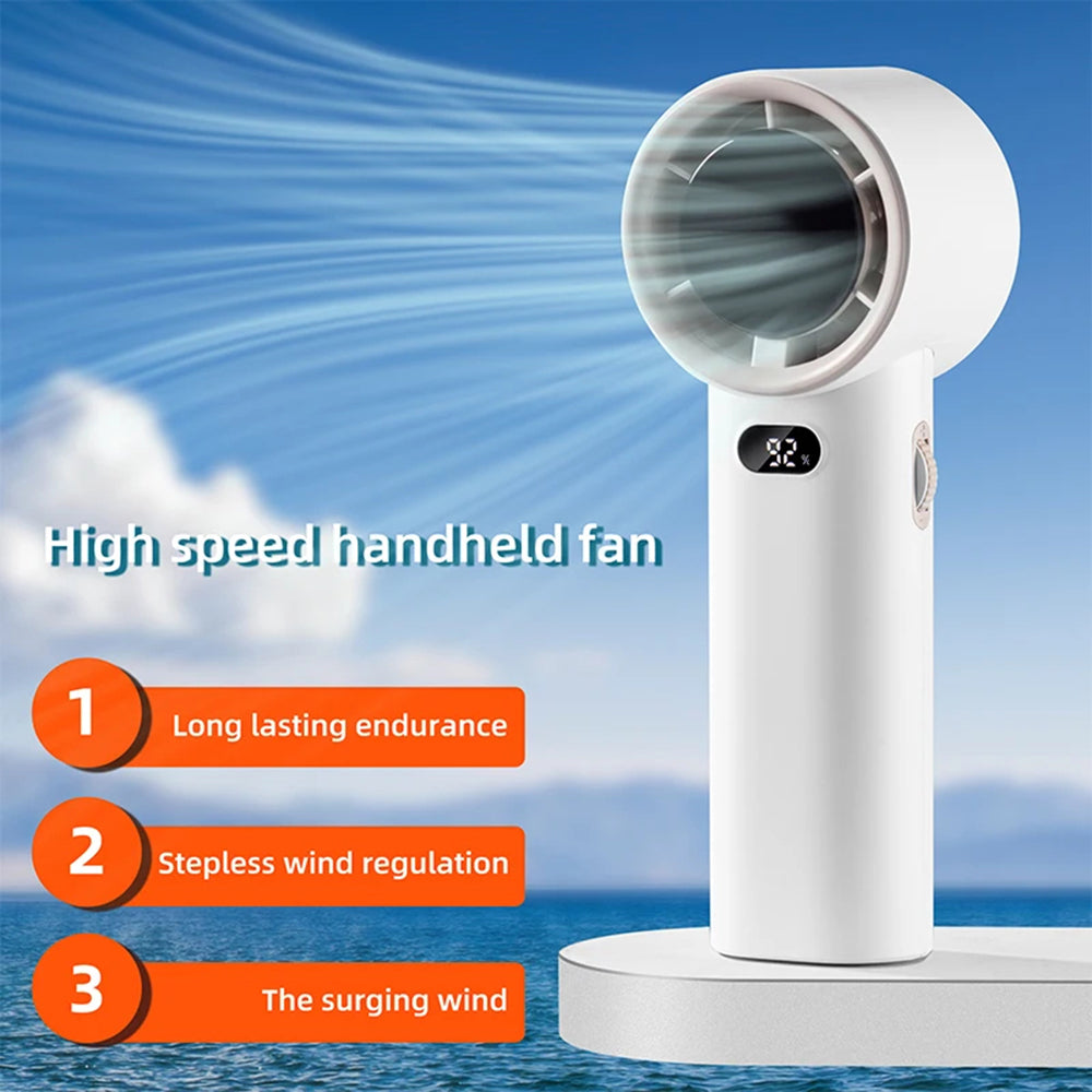 Techsuit Premium Handheld Fan (K38), Portable, Adjustable, Rechargeable, Digital Display, 4000mAh, Negru