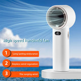 Techsuit Premium Handheld Fan (K38), Portable, Adjustable, Rechargeable, Digital Display, 4000mAh, Negru