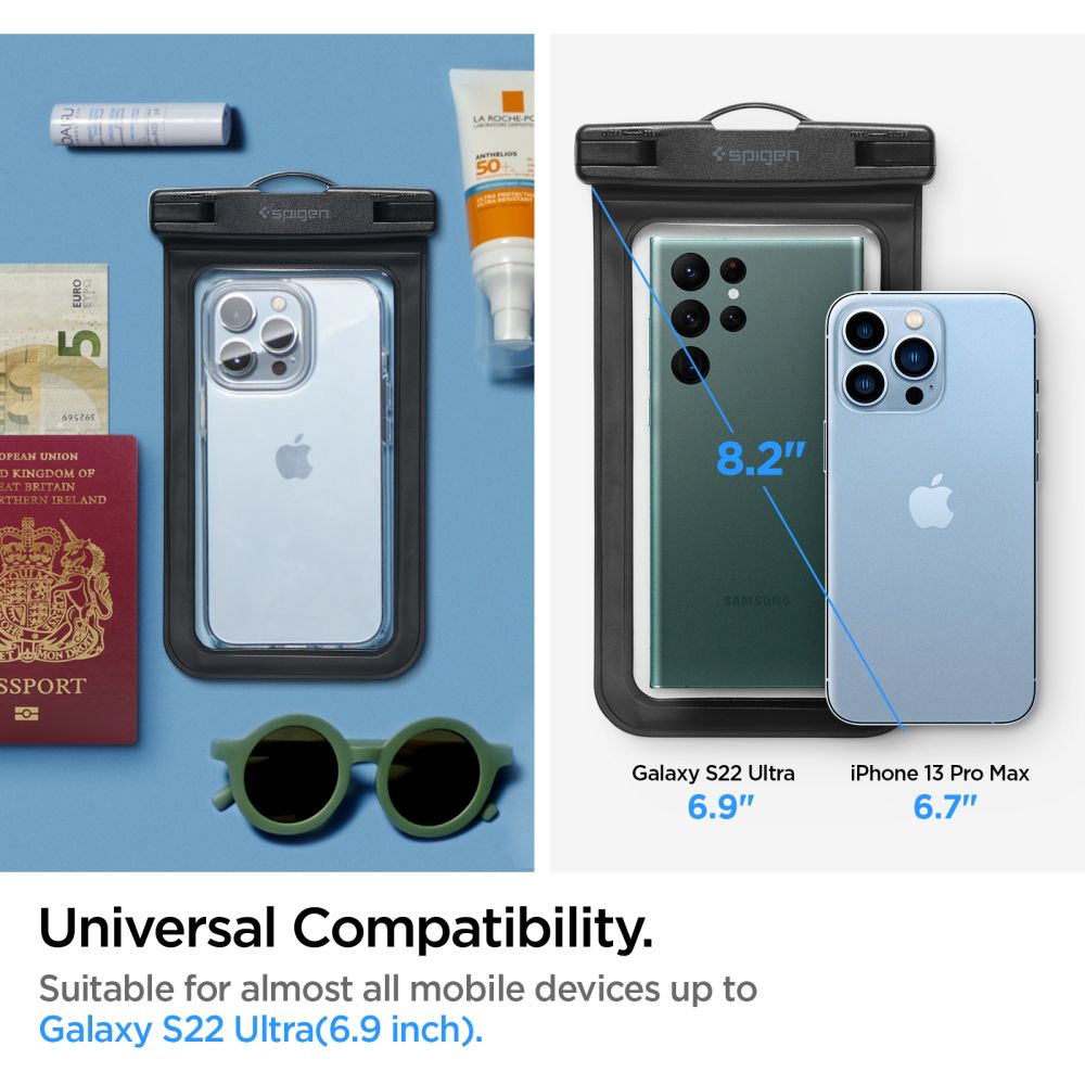 Spigen (set de 2) Waterproof Case A601 (AMP04523), IPX8, for Phone 3.5 - , Negru