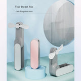 Techsuit Handheld Fan (TF1), Portable, for Pocket, Adjustable, Rechargeable, Silent, 1200mAh, Verde