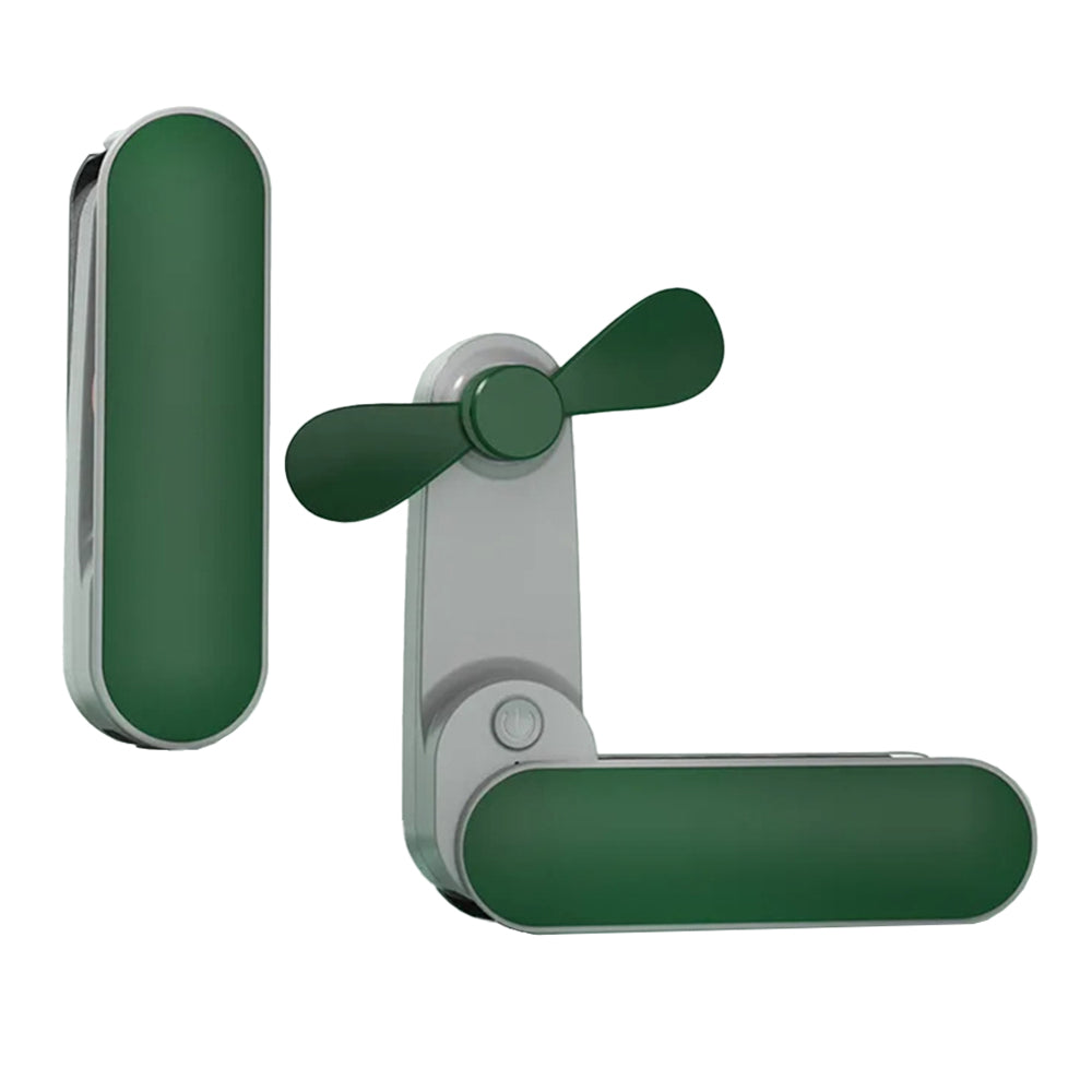 Techsuit Handheld Fan (TF1), Portable, for Pocket, Adjustable, Rechargeable, Silent, 1200mAh, Verde