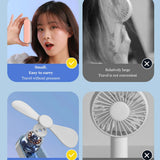 Techsuit Handheld Fan (TF1), Portable, for Pocket, Adjustable, Rechargeable, Silent, 1200mAh, Alb
