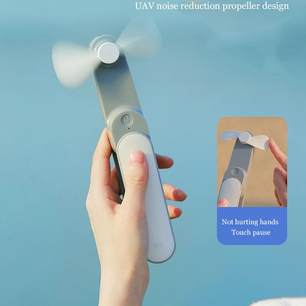 Techsuit Handheld Fan (TF1), Portable, for Pocket, Adjustable, Rechargeable, Silent, 1200mAh, Alb