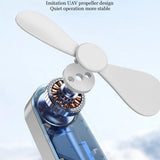 Techsuit Handheld Fan (TF1), Portable, for Pocket, Adjustable, Rechargeable, Silent, 1200mAh, Alb