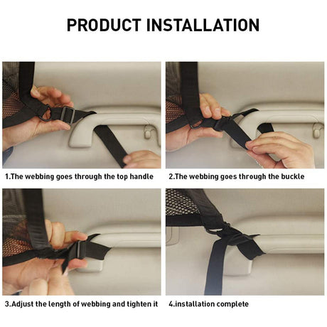 Gadget Techsuit Car Organizer (CNO-T1), Storage Net for Car Ceiling (L78x53cm), Negru