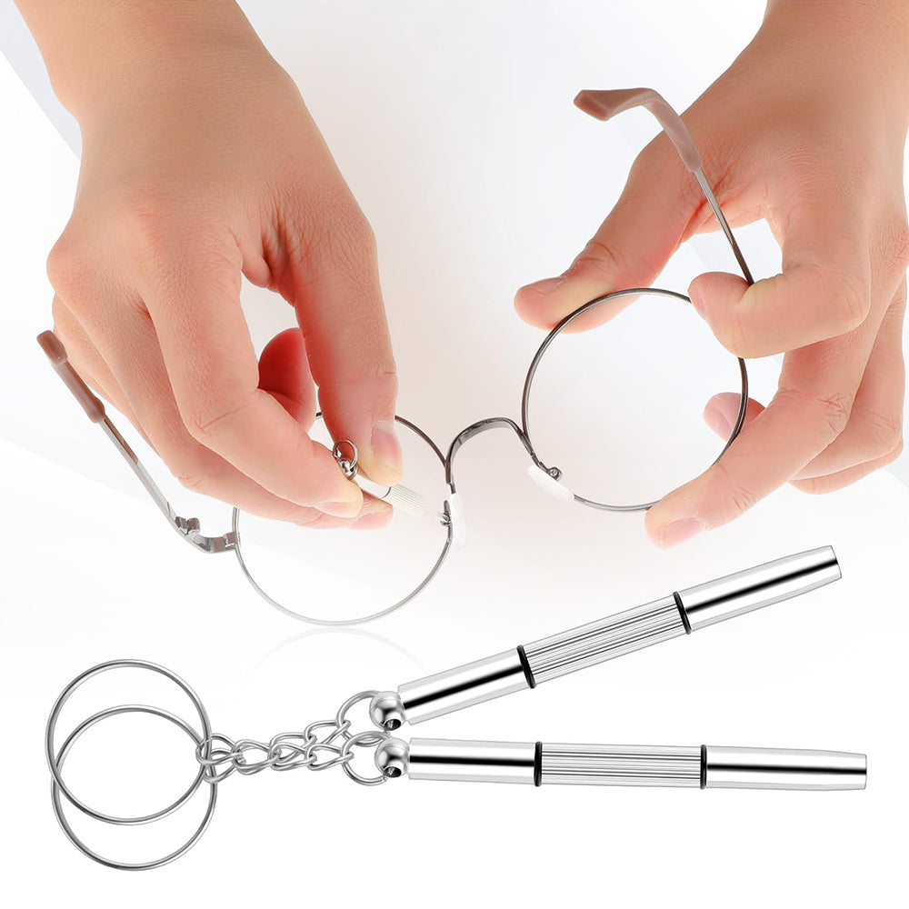 Techsuit Glasses Screwdriver with 4 Pairs of Silicone Nose Pads (ST1), from Metal, 6 x 0.5cm, Argintiu