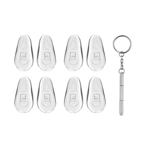 Techsuit Glasses Screwdriver with 4 Pairs of Silicone Nose Pads (ST1), from Metal, 6 x 0.5cm, Argintiu