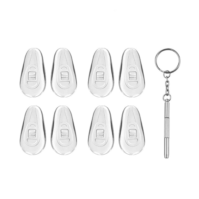 Techsuit Glasses Screwdriver with 4 Pairs of Silicone Nose Pads (ST1), from Metal, 6 x 0.5cm, Argintiu