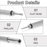 Techsuit Glasses Screwdriver with 4 Pairs of Silicone Nose Pads (ST1), from Metal, 6 x 0.5cm, Argintiu