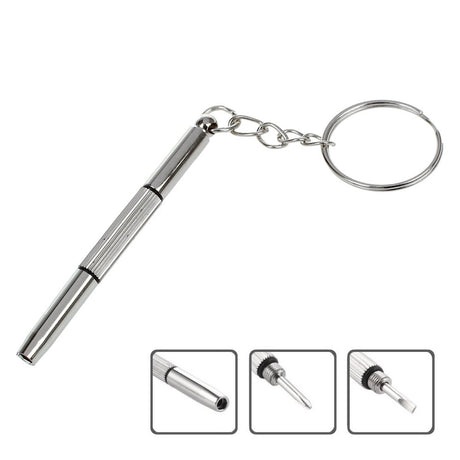 Techsuit Glasses Screwdriver with 10 Pairs of Silicone Nose Pads (ST1), from Metal, 6 x 0.5cm, Argintiu
