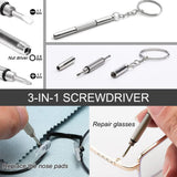 Techsuit Glasses Screwdriver with 10 Pairs of Silicone Nose Pads (ST1), from Metal, 6 x 0.5cm, Argintiu